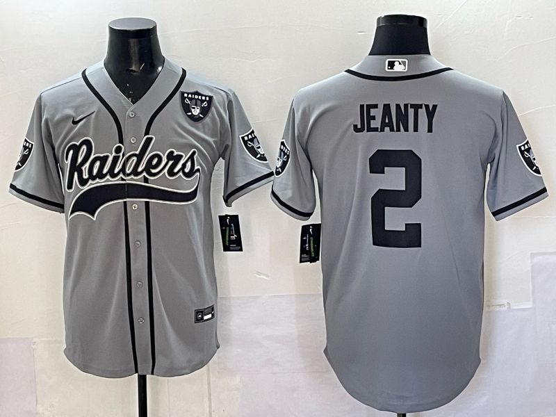 Men 2025 Oakland Raiders #2 Jeanty Grey 3th generation Joint Name Nike Limited NFL Jersey style 078